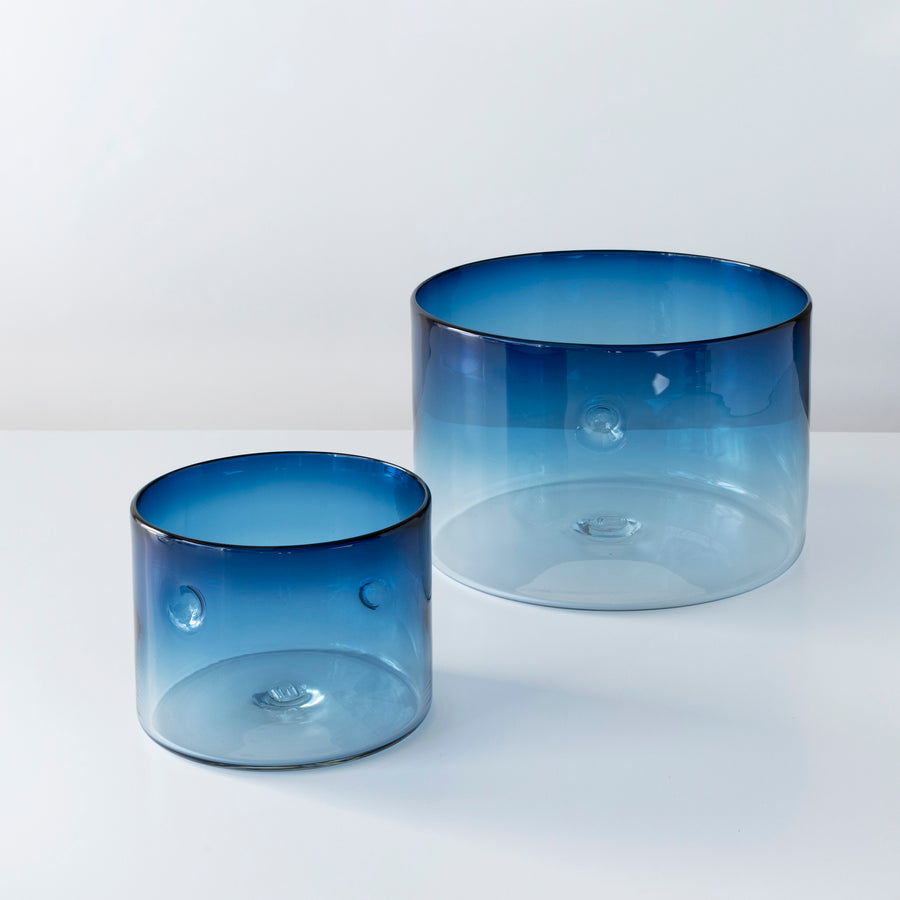 Dimple Vases in New Steel Blue