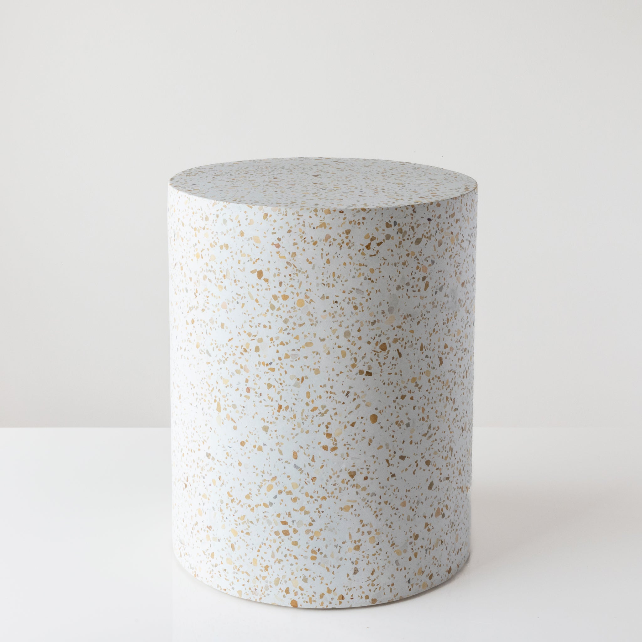 Cylinder Stool in Yellow Terrazzo