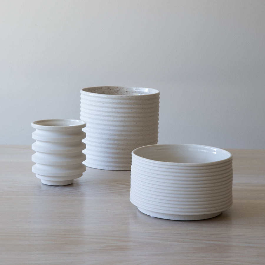 Porcelain Planters in White