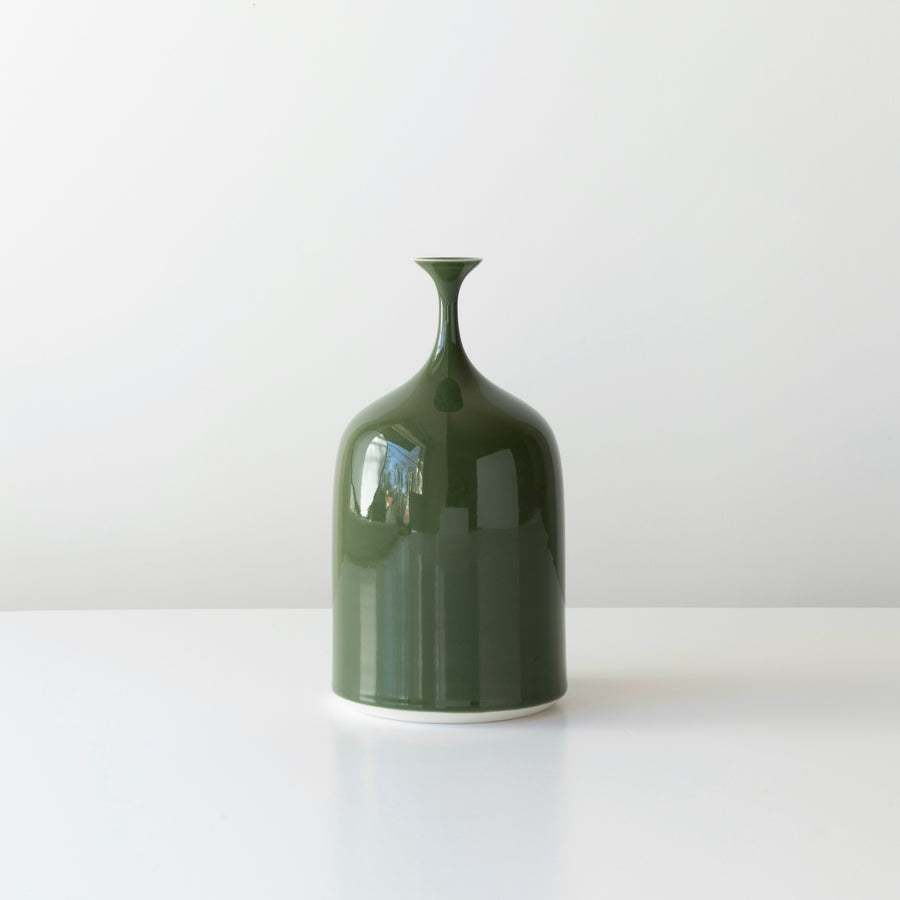 Green Bottle and Pod Vases