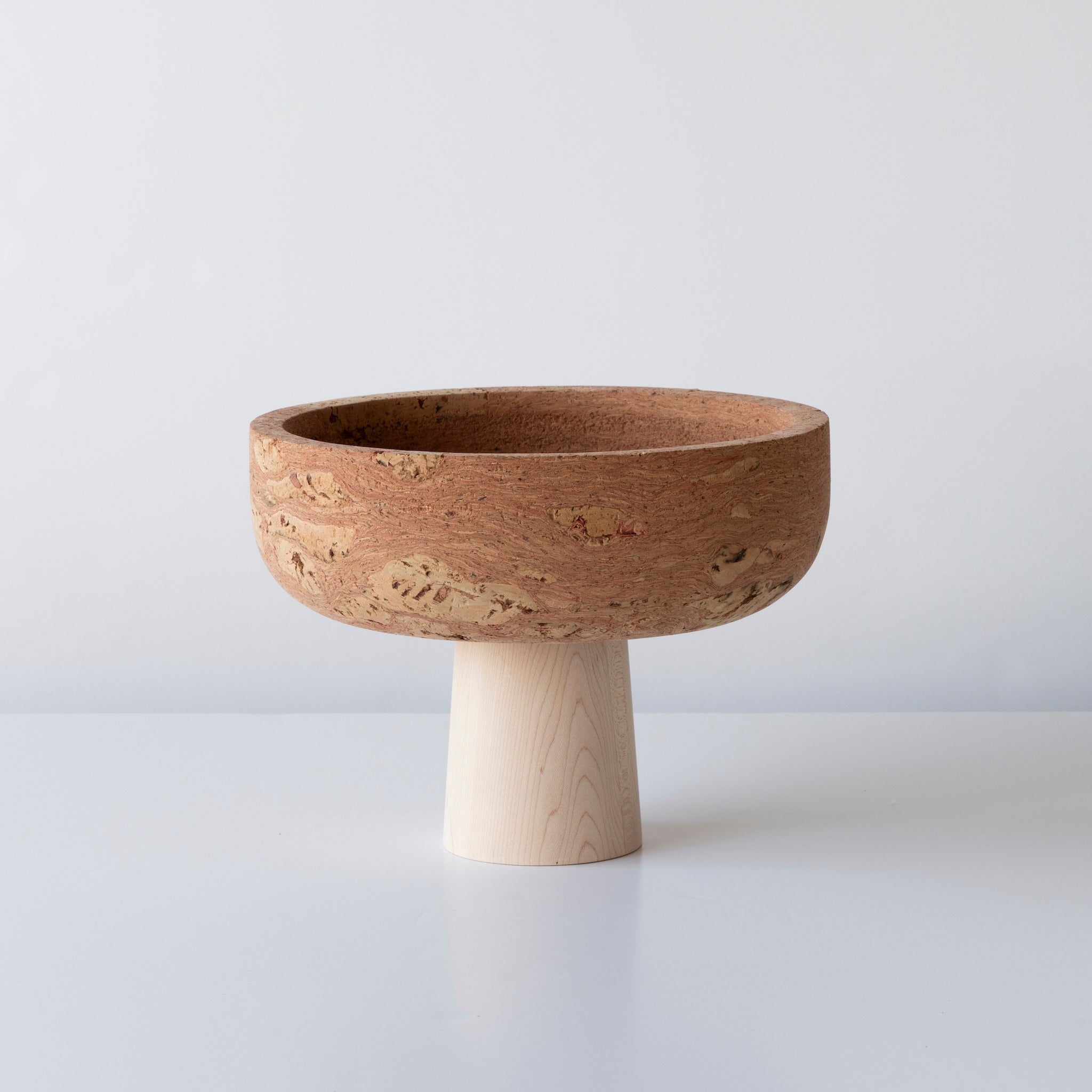 Pink Marbled Cork Footed Bowl