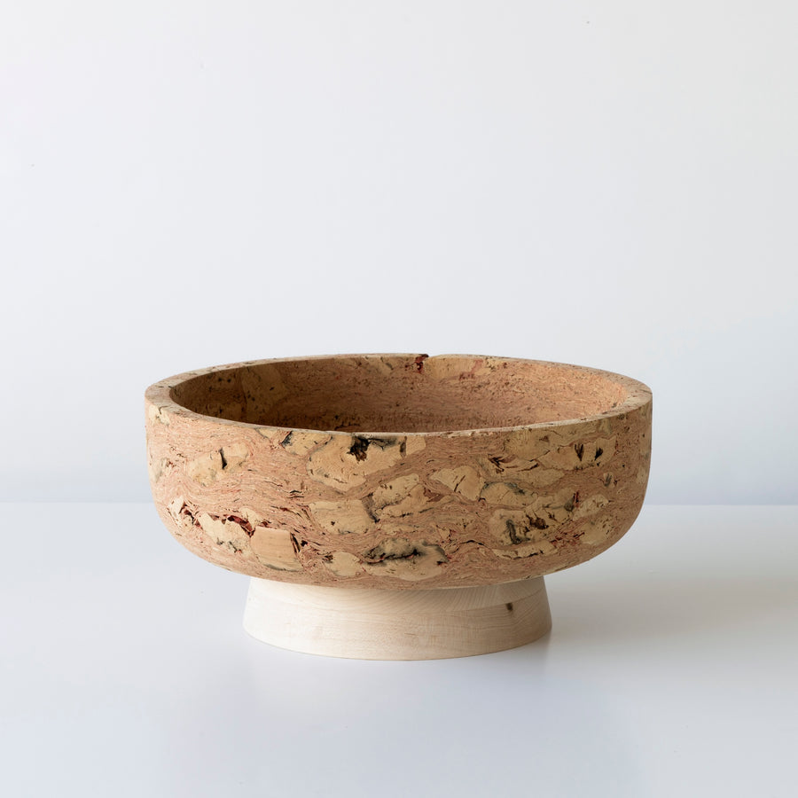 Pink Marbled Cork Footed Bowls