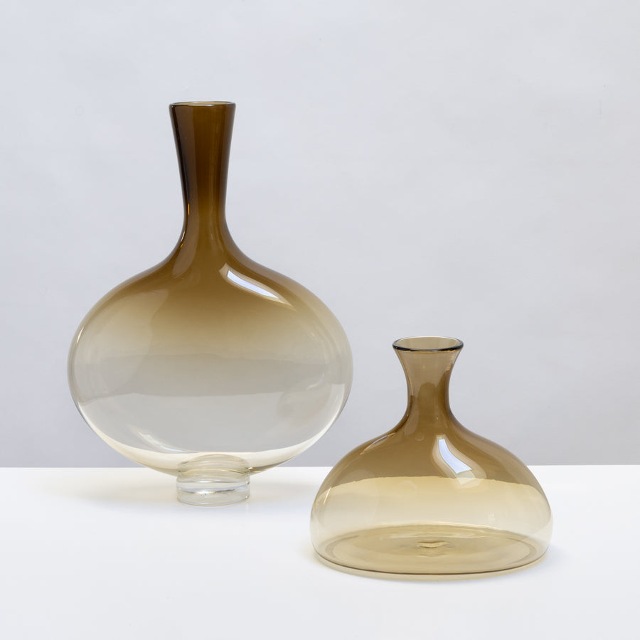 Hand Blown Glass Vessels in Bronze