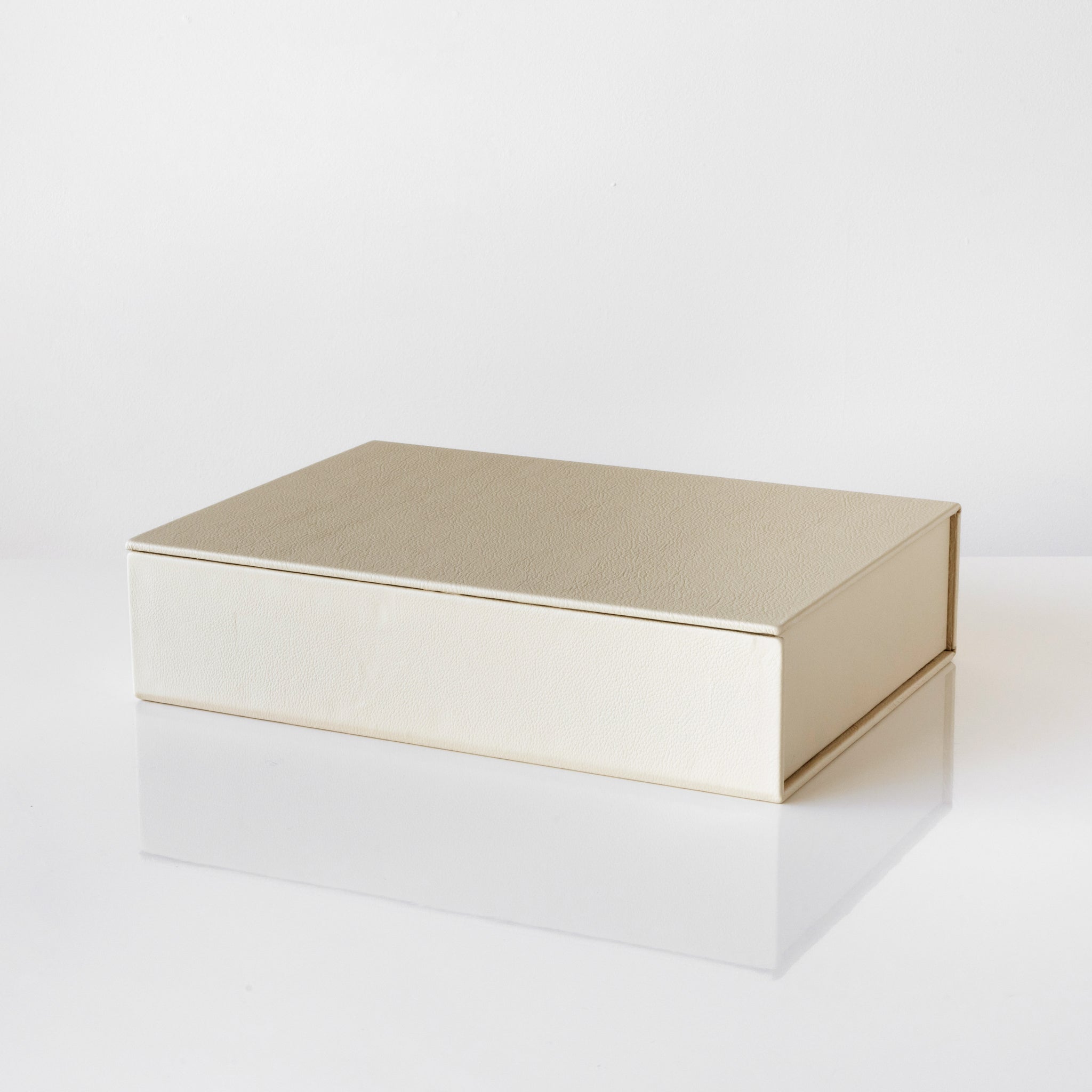 Leather Bookboxes in Cream