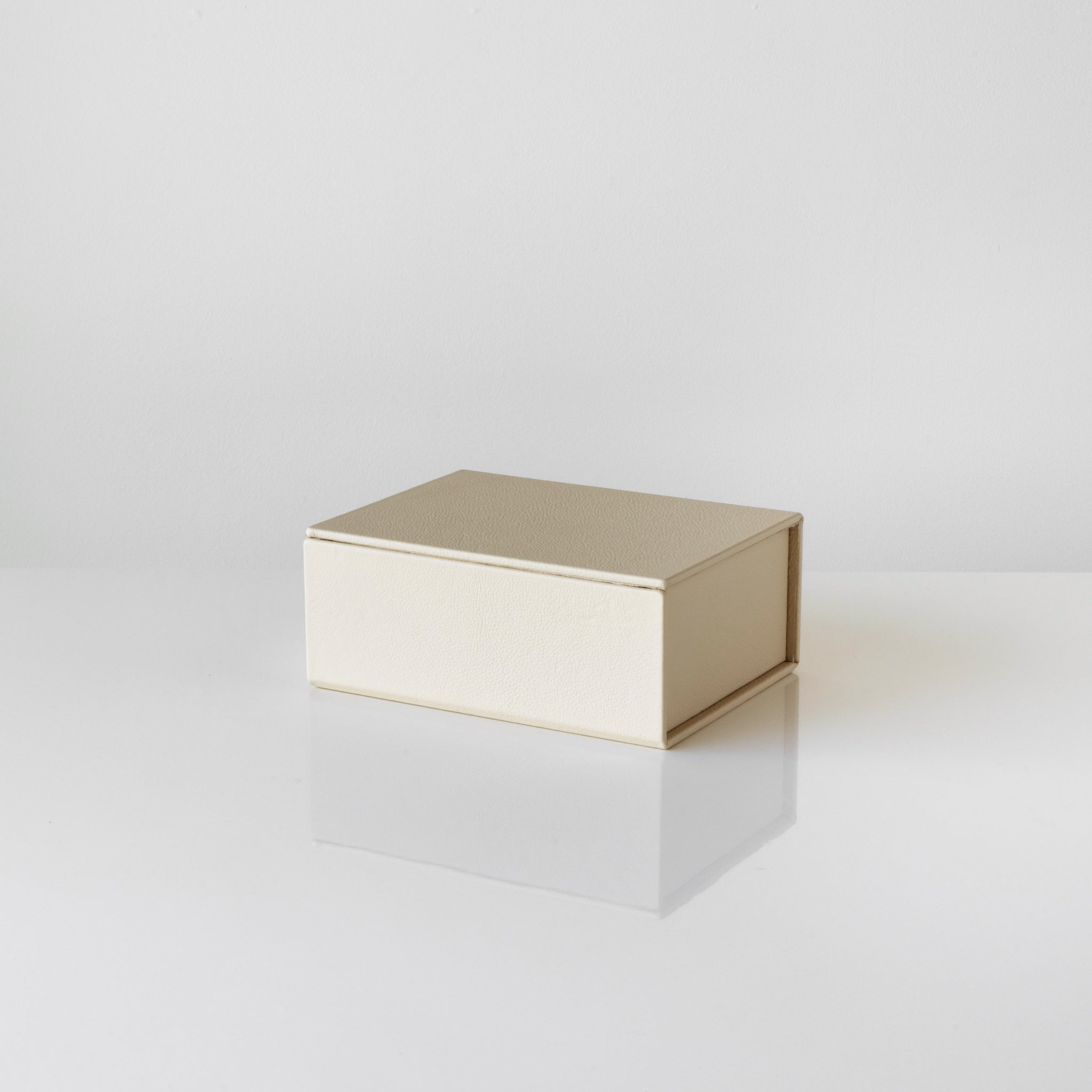 Leather Bookboxes in Cream