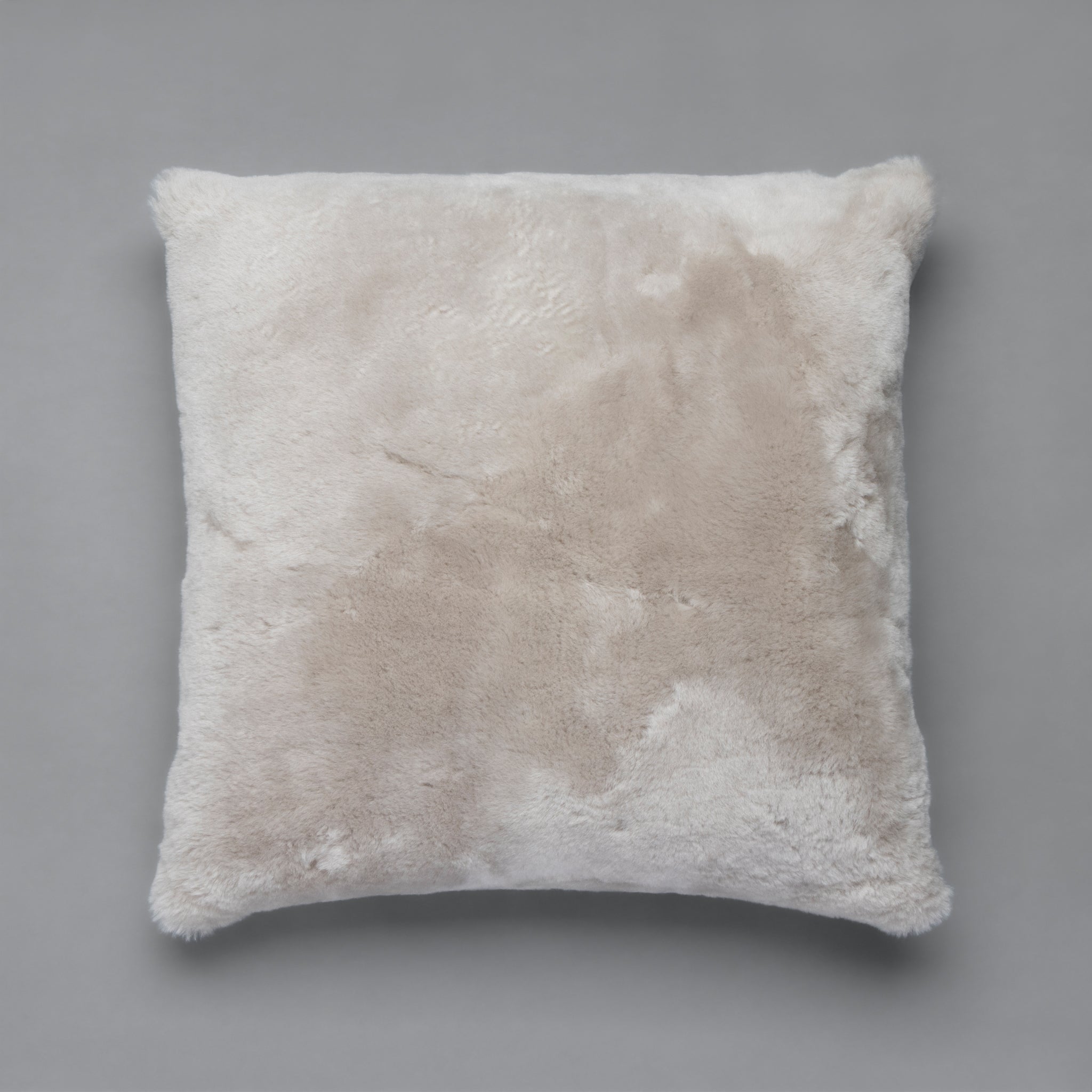 Short Wool Pillow in Light Grey