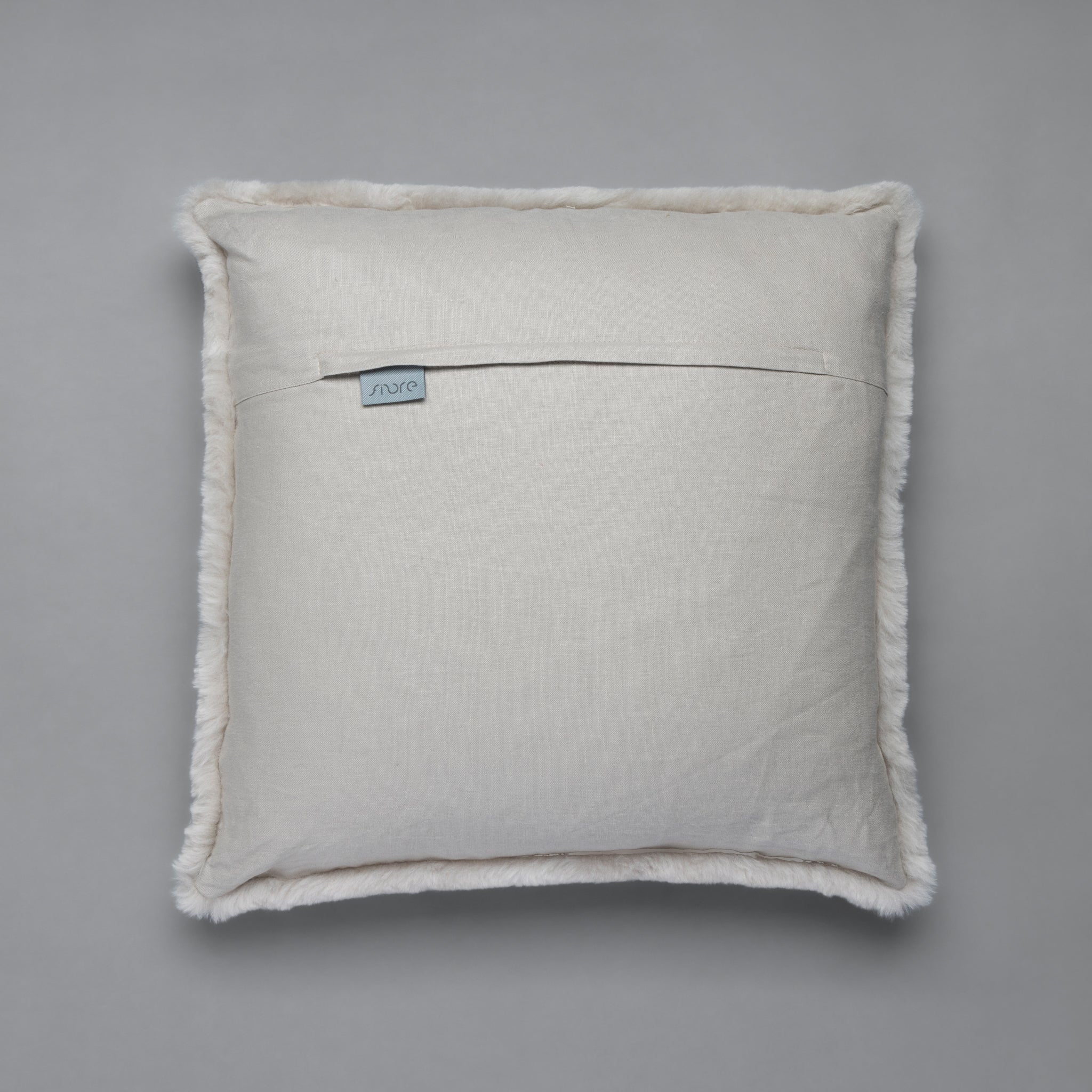 Short Wool Pillow in Light Grey