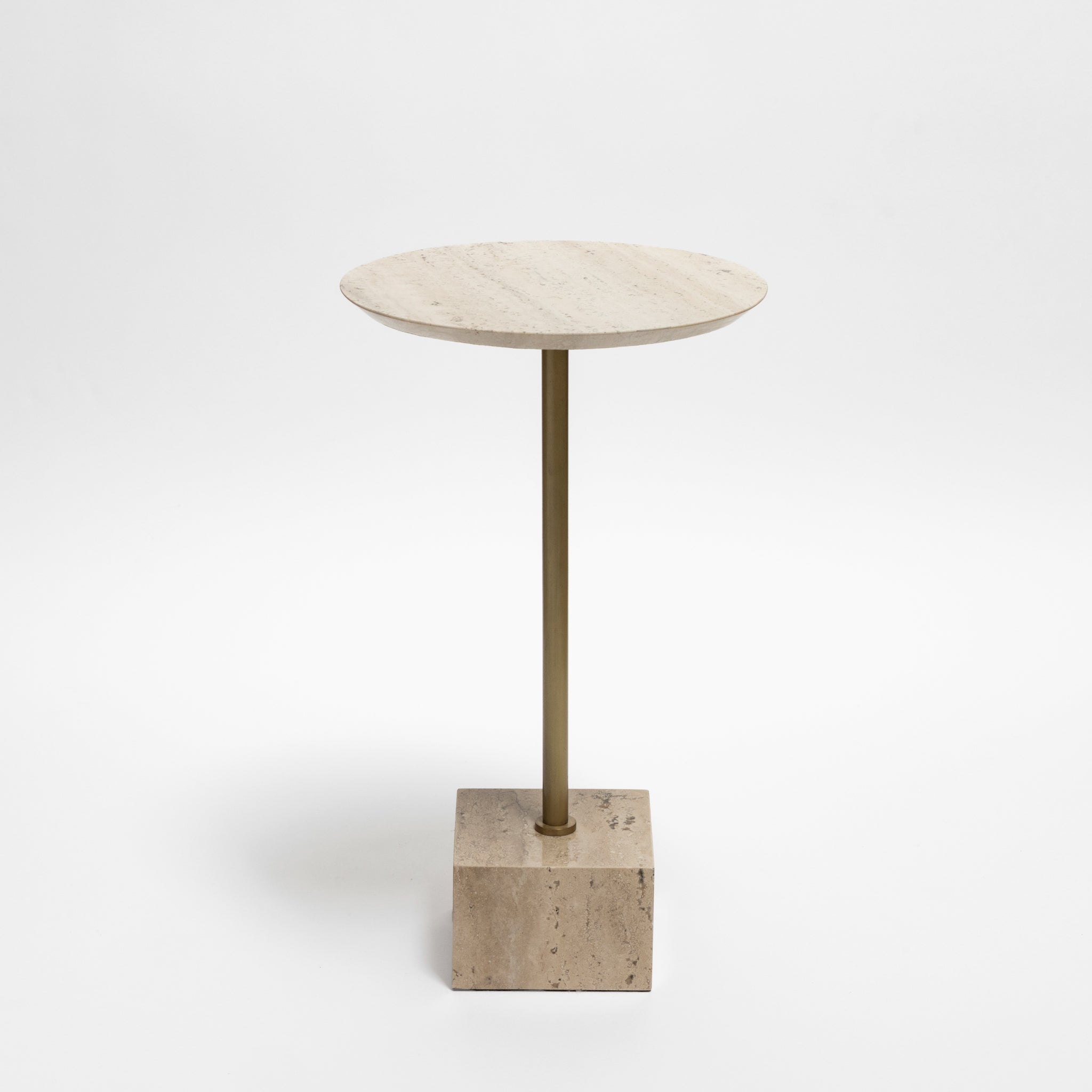 Prado Drinks Table, Travertine