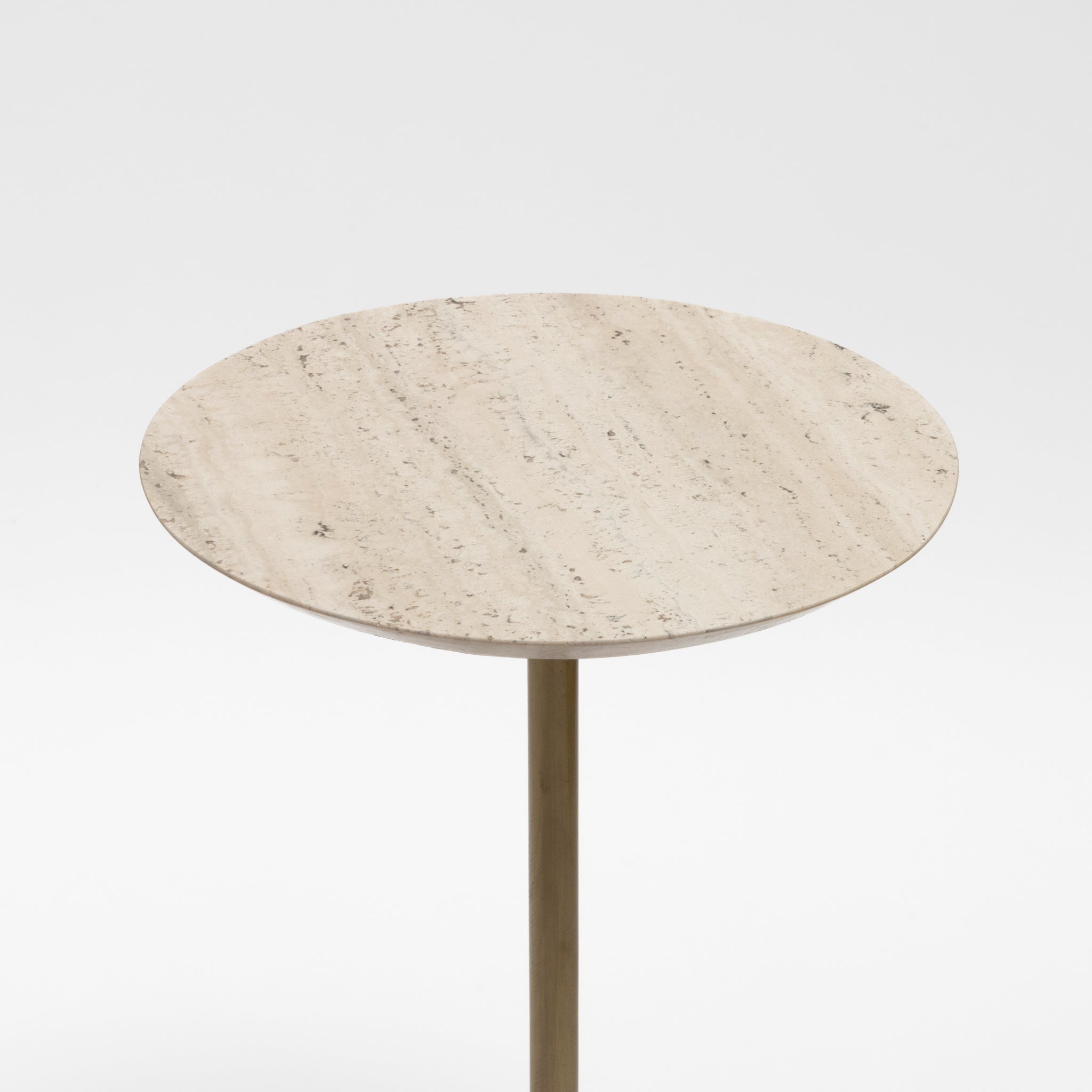 Prado Drinks Table, Travertine