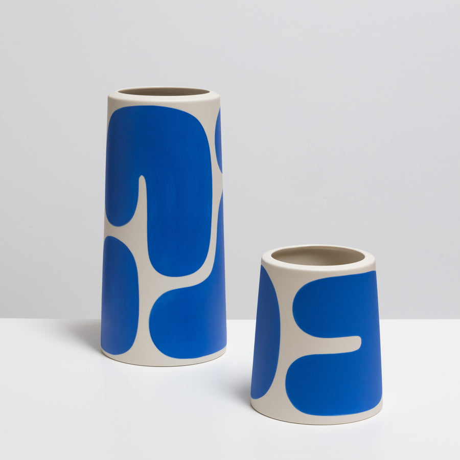 Pillar Color Block Vases in Cobalt
