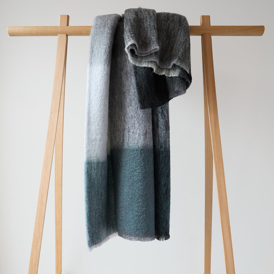 Mohair Abstract Throw in Almond