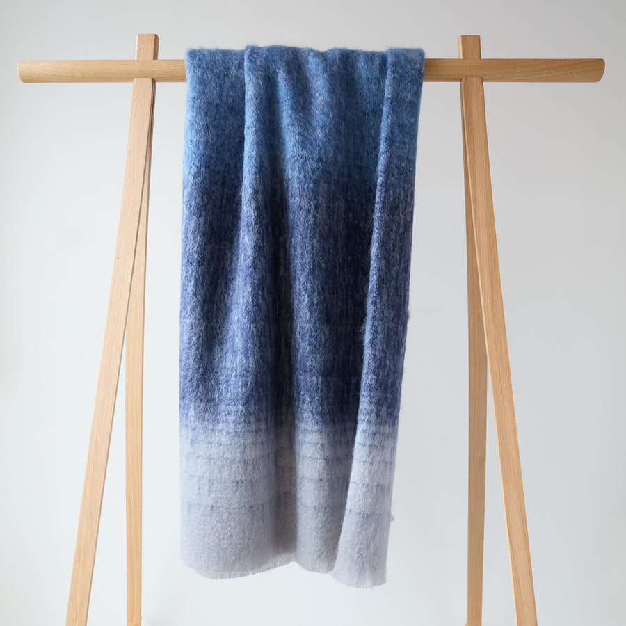 Mohair Shaded Throw in Cloud