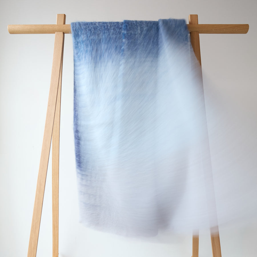 Mohair Shaded Throw in Cloud