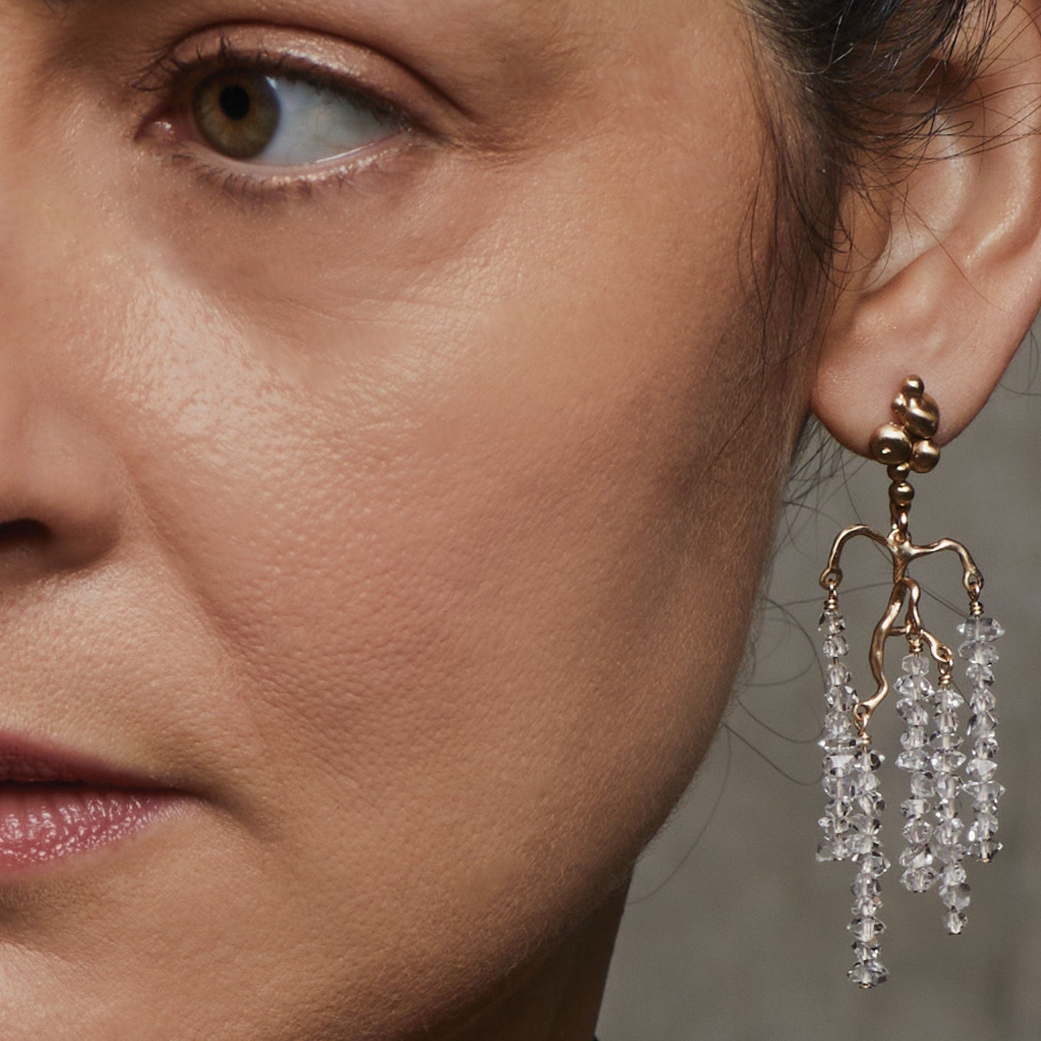 Wisteria Herkimer Diamond Earings