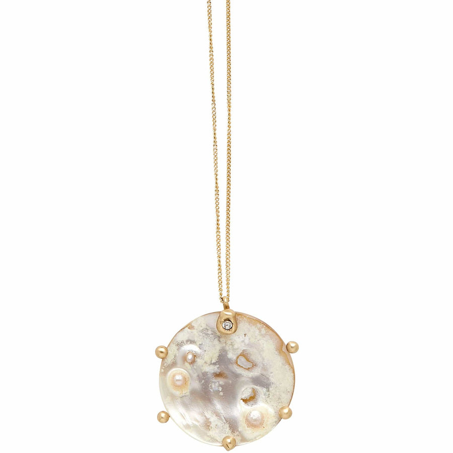 Lunar Pearl Pendant, bronze