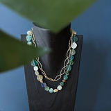 Byzantine Glass and Greco Link Necklace