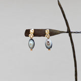 Petite Ore Botswana Agate Earring, bronze