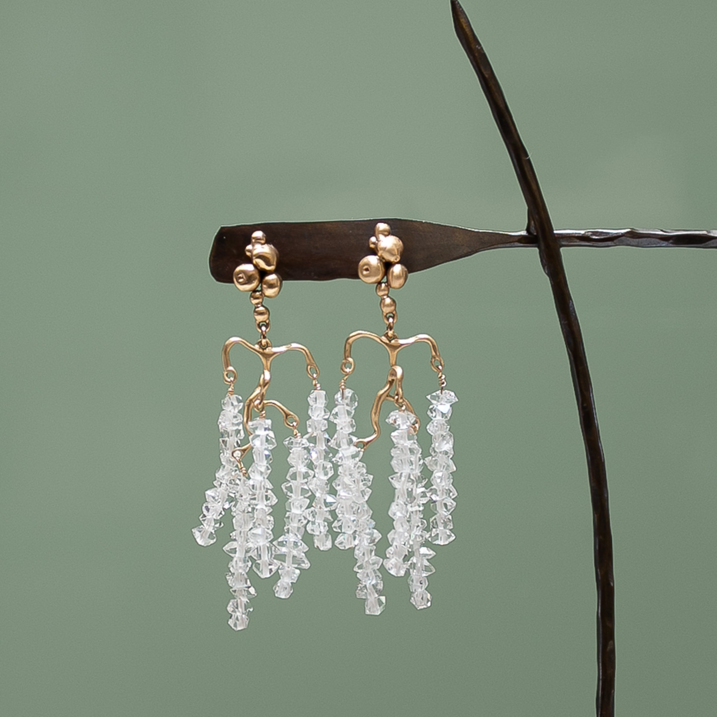 Wisteria Herkimer Diamond Earings