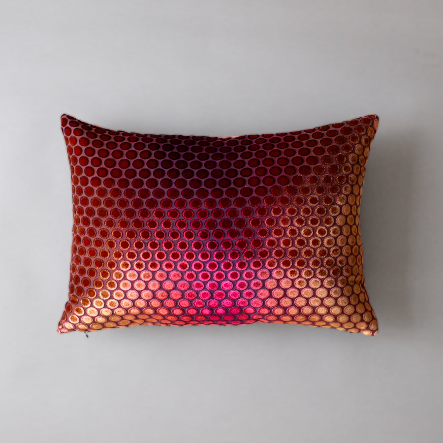 Ombre Velvet Dots Lumbar Pillows