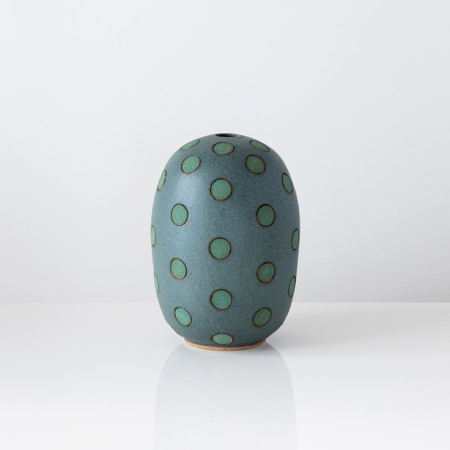 Green Polka Dot Bulb Vase