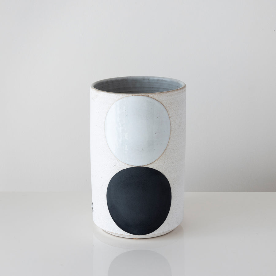 Tall Domino Black Vase