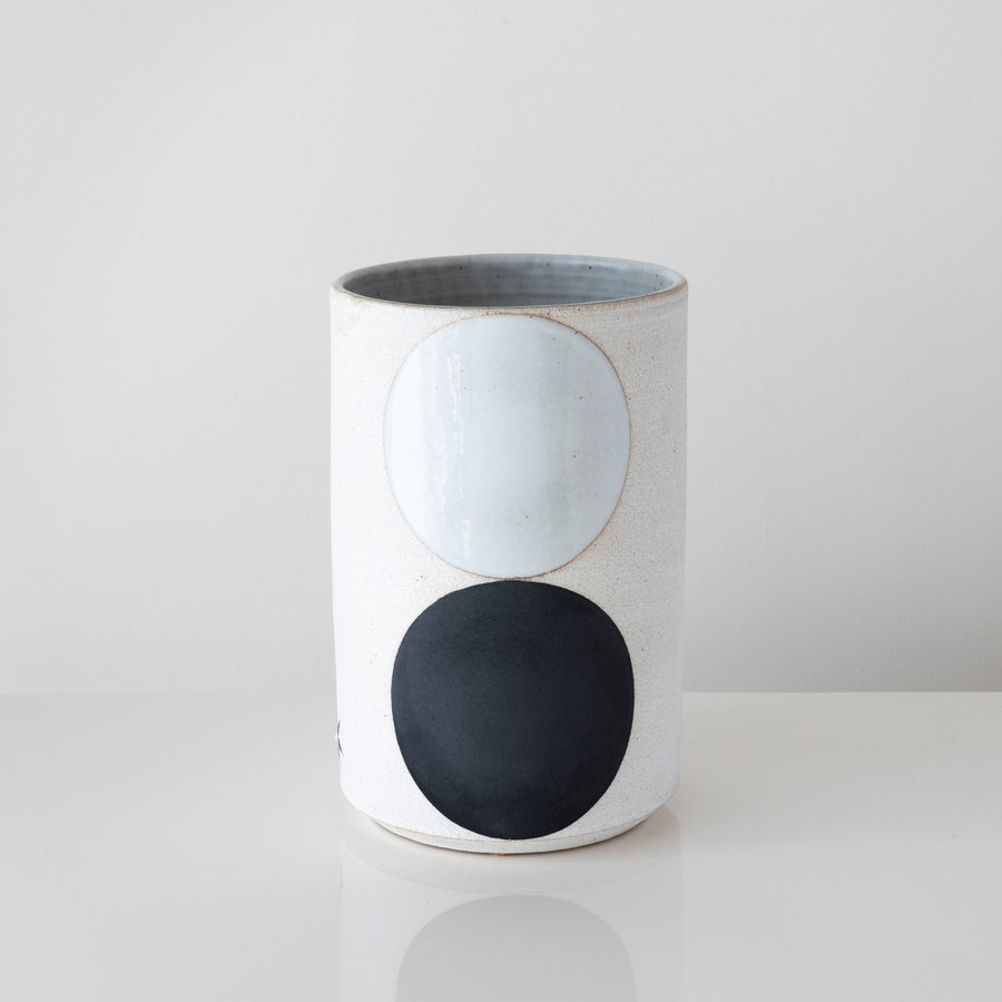 Tall Domino Black Vase