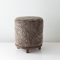 Simon Stool | Natural wool stool with walnut base – Comerford
