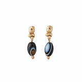 Petite Ore Botswana Agate Earring, bronze