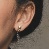 Petite Ore Botswana Agate Earring, bronze