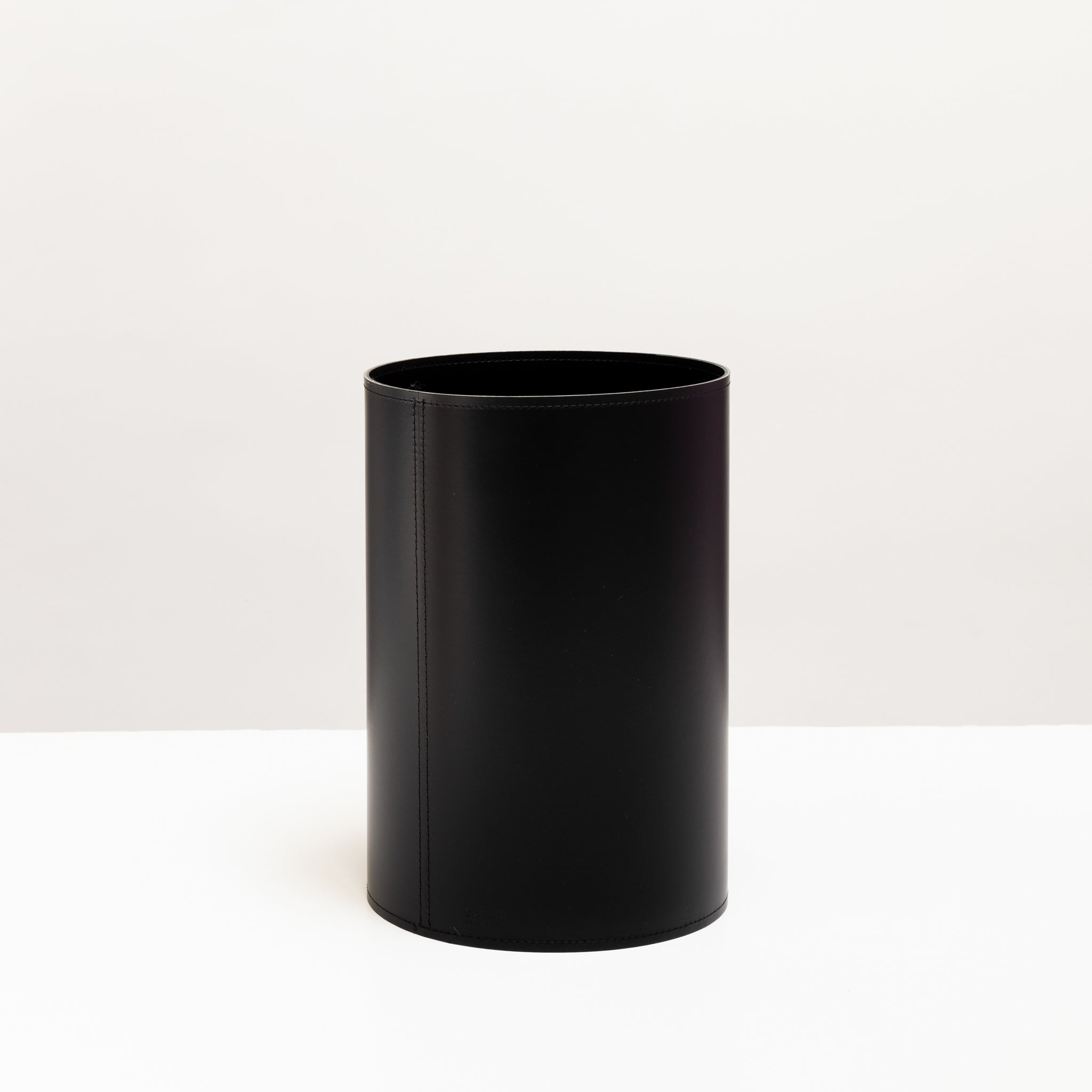 Round Leather Wastebaskets