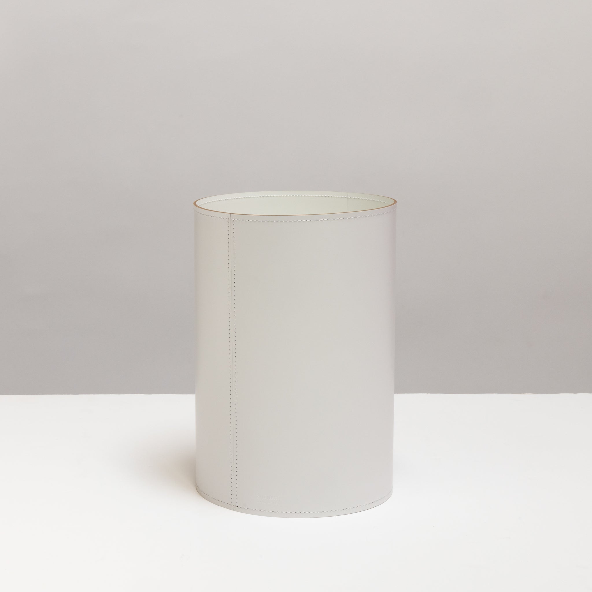 Round Leather Wastebaskets