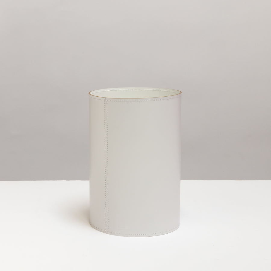 Round Leather Wastebaskets