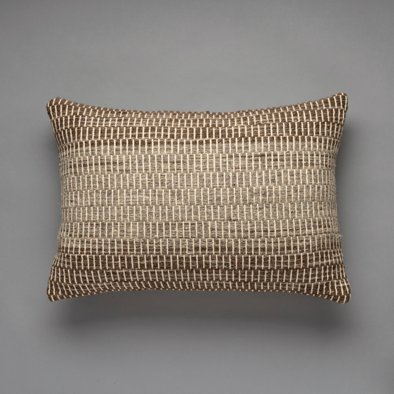 Ombre Melange Lumbar Pillow, Brown Grey