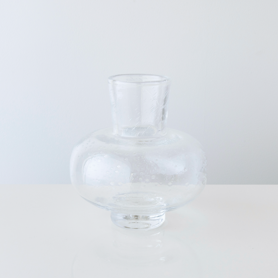 Clear Bubbles Modest Vase