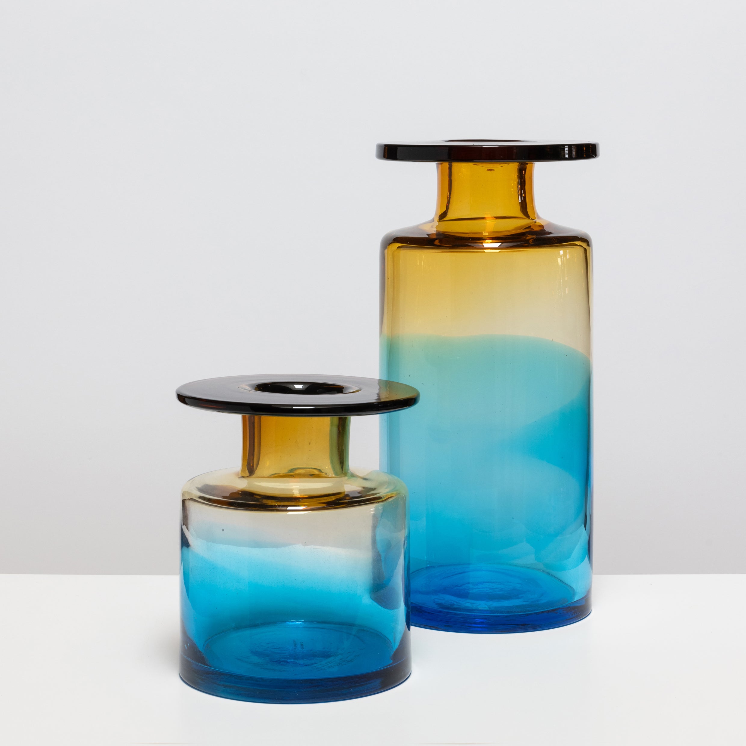 Wind and Fire Vase in Blue Amber