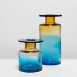 Wind and Fire Vase in Blue Amber