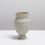 White Leather Perforated Vases