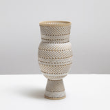 White Leather Perforated Vases