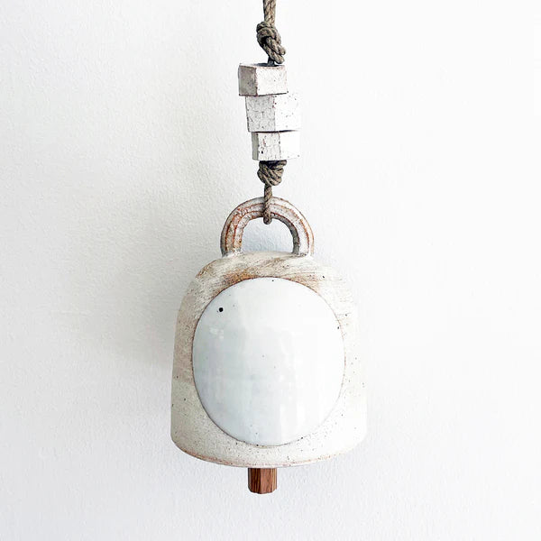 Bell, Round, Full Moon, white, small, includes hook