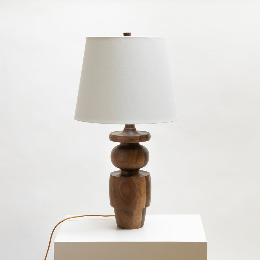 Turned Wood Table Lamp