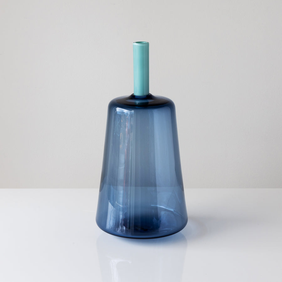 Steel Blue Tube Top Vases