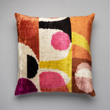 Pink Shapes Silk Velvet Pillow
