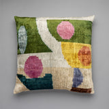 Green Forms Silk Velvet Pillow