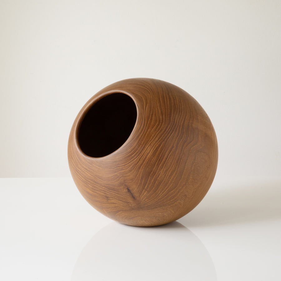 Teak Wood Sphere Bowl