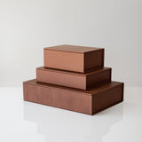 Leather Bookboxes in Cognac