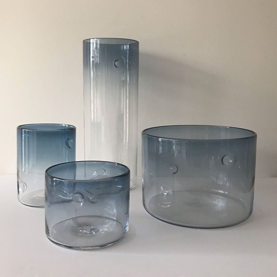 Dimple Vases in Steel Blue