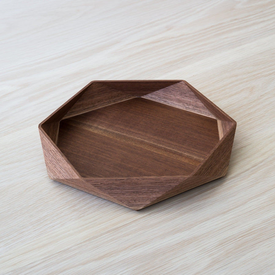 Faceted Wood Tray