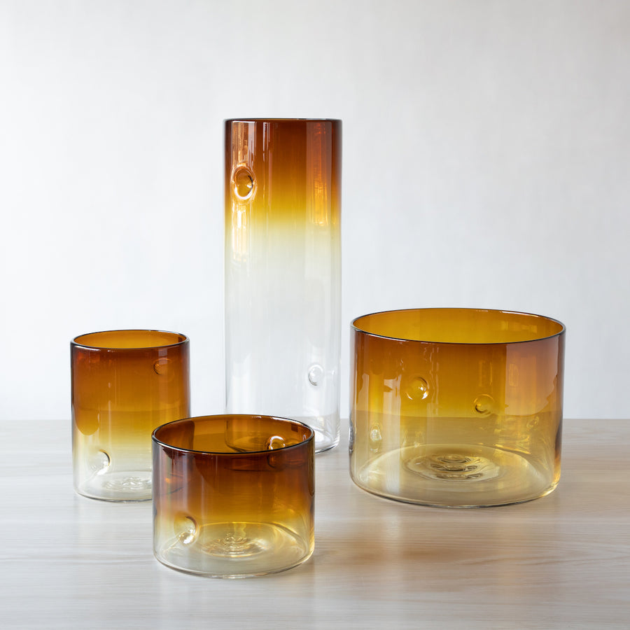 Dimple Vases in Amber