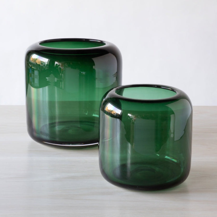 Mazurka Vases in Smokey Green