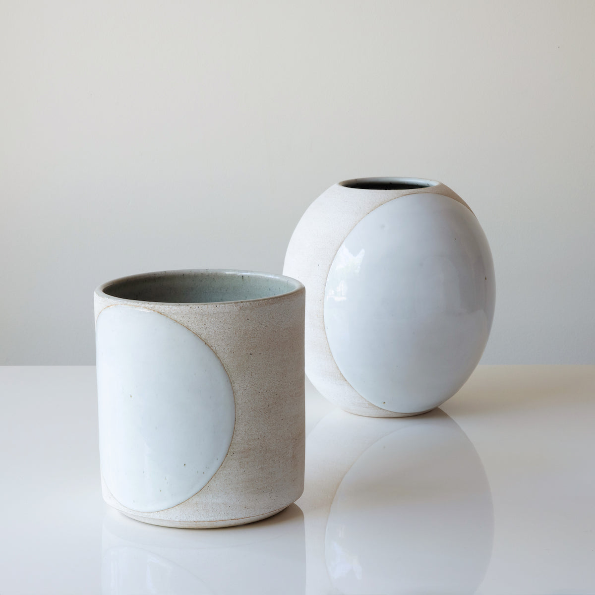 Full Moon Vases in White
